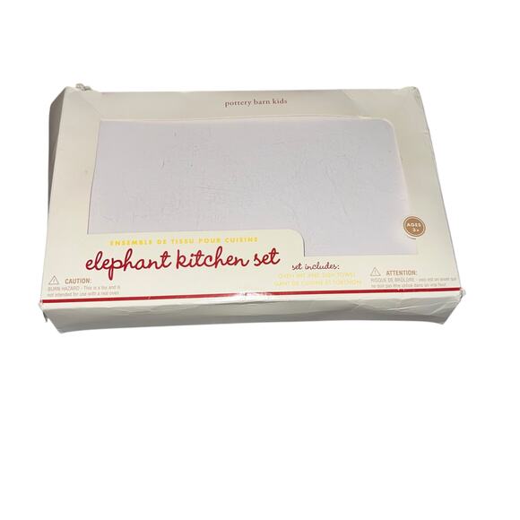 Pottery Barn Kids Pink Elephant Kitchen set dish towel and elephant oven mitt - Picture 5 of 6